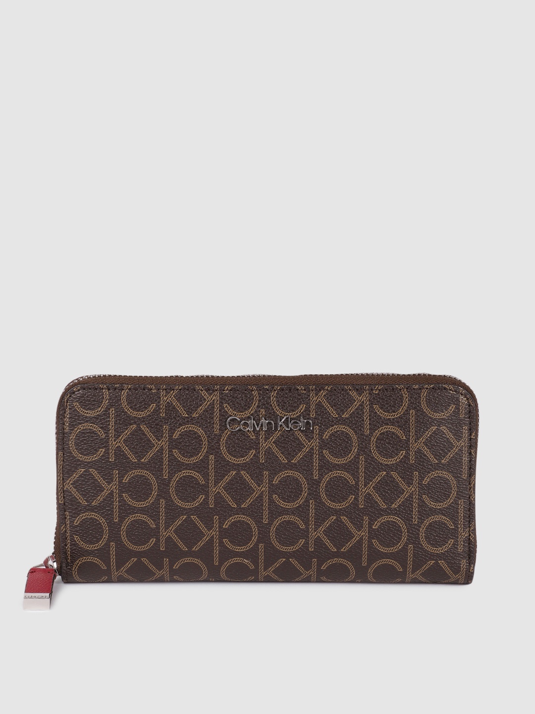 

Calvin Klein Women Printed Zip Around Wallet, Brown