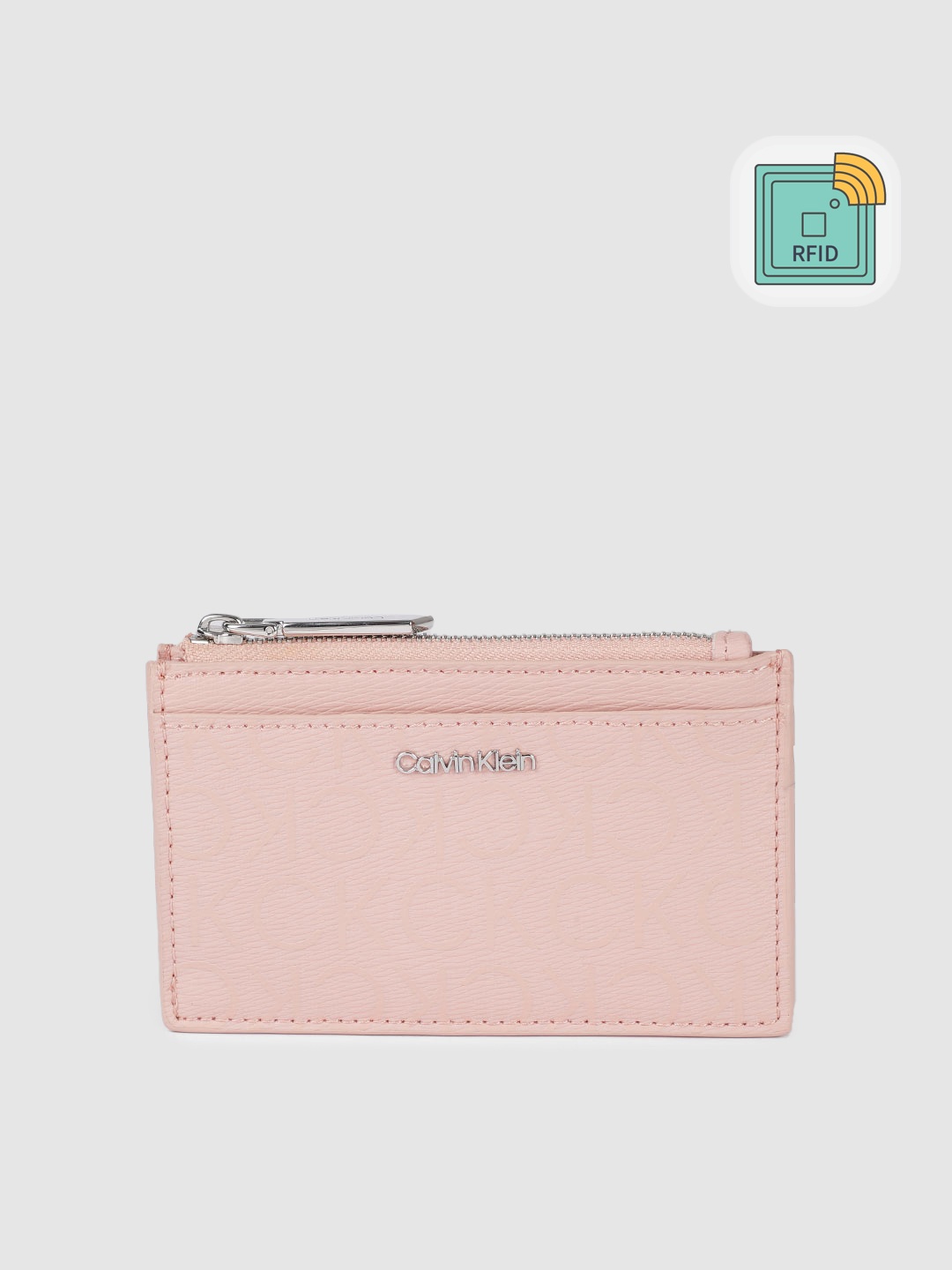 

Calvin Klein Women Printed Card Holder, Pink