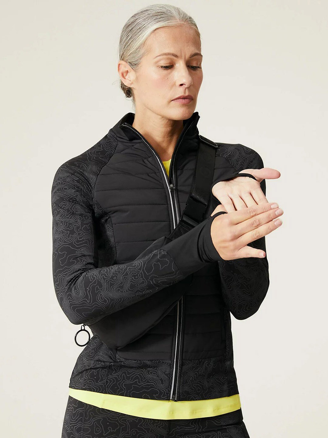 

Marks & Spencer Striped Lightweight Puffer Jacket, Black