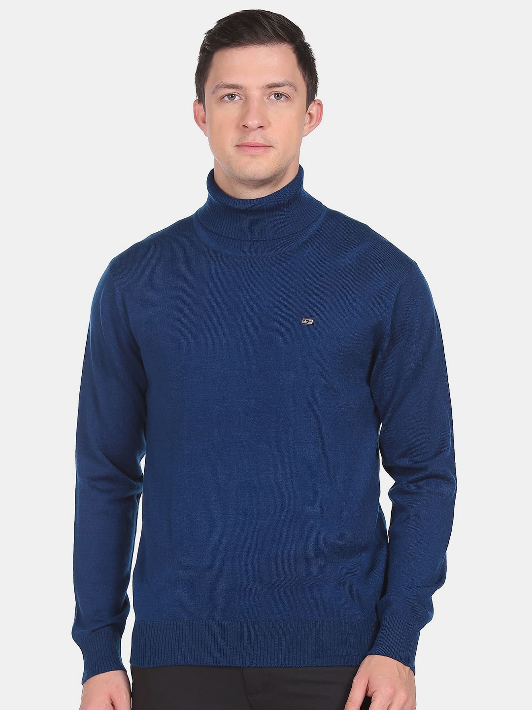 

Arrow Sport Men Turtle Neck Acrylic Pullover, Blue