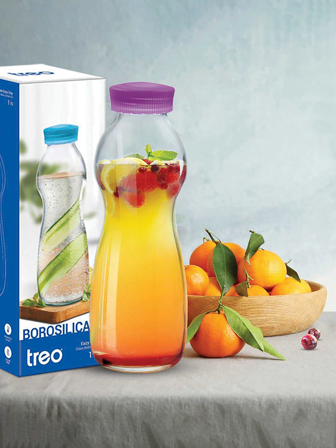 

Treo Eazy Grip Purple Borosilicate Glass Bottle 550 ml