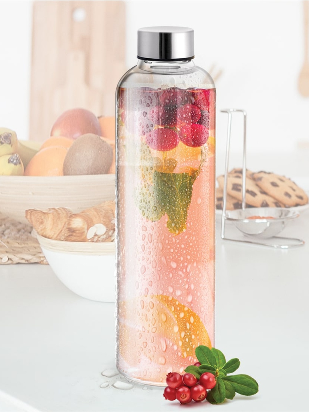

Treo Clarion Transparent Borosilicate Glass Water Bottle 1 Ltr