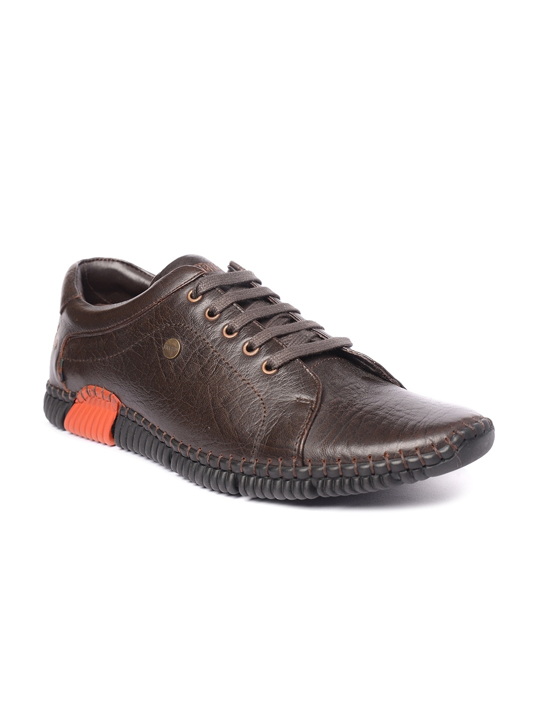 

Buckaroo Men Textured Leather Sneakers, Brown