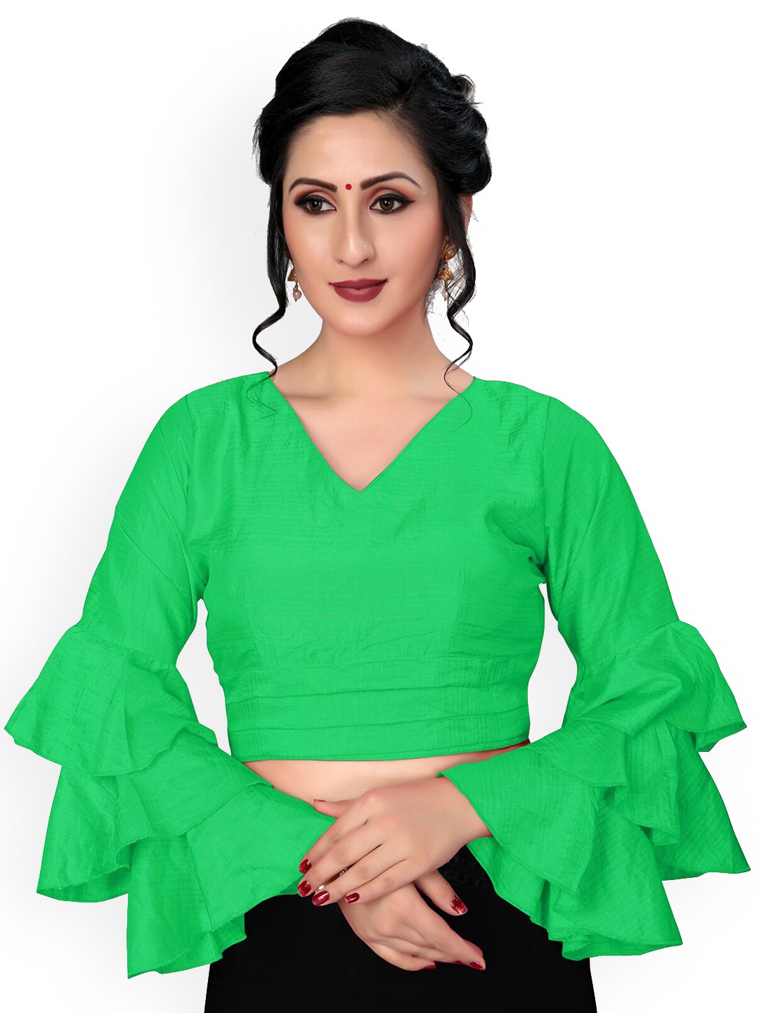 

Fab Viva Silk Saree Blouse, Green