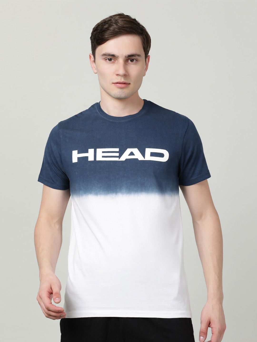 

Head Men Blue Typography V-Neck T-shirt