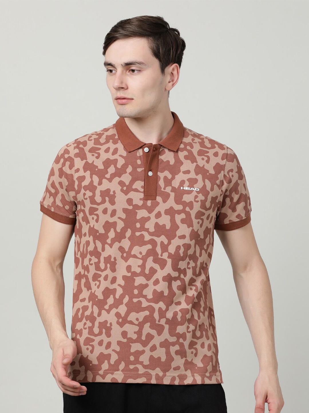 

Head Men Brown Printed T-shirt