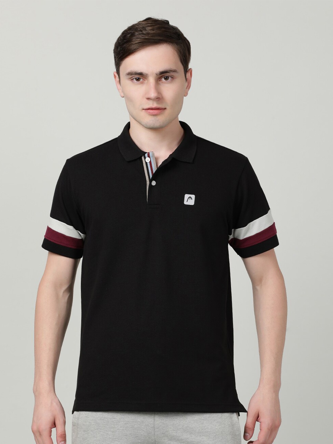 

Head Men Polo Collar T-shirt, Black