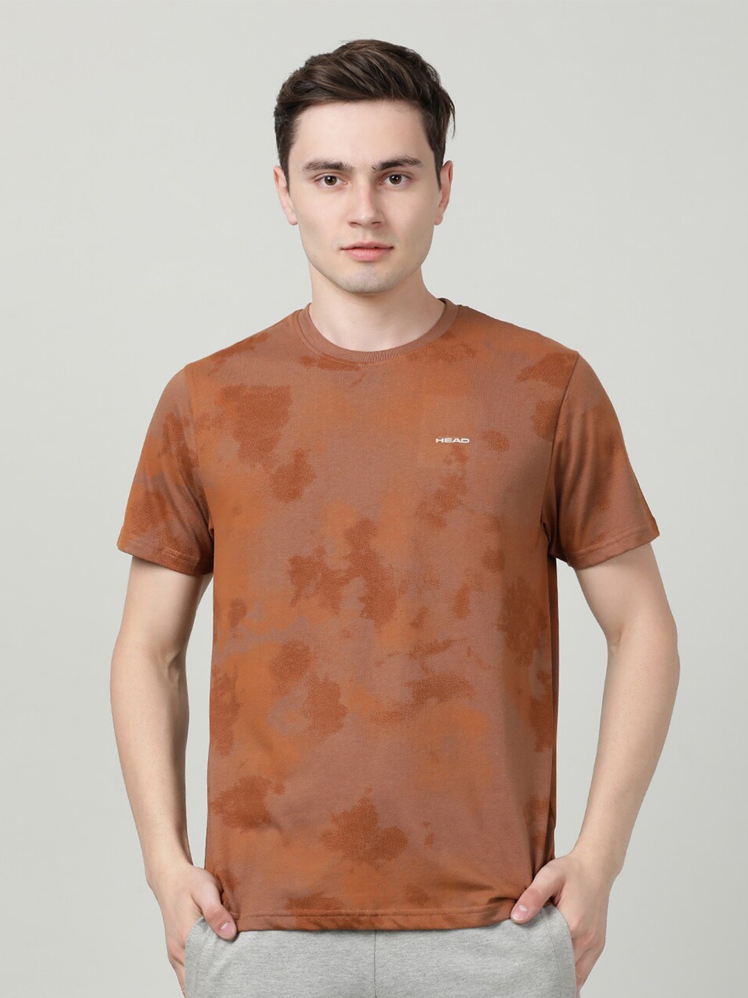 

Head Printed Cotton T-shirt, Brown