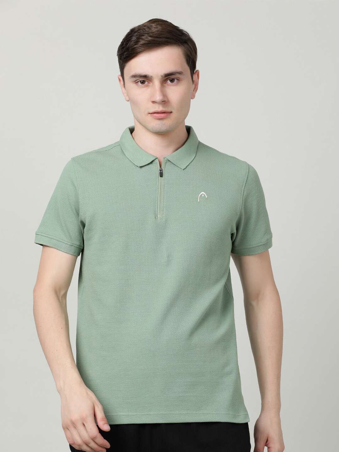 

Head Polo Collar Cotton T-shirt, Olive