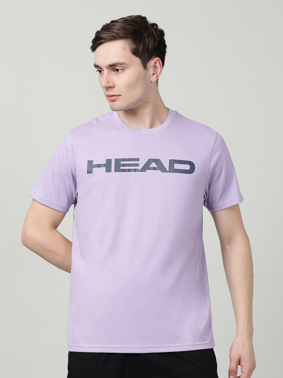 

Head Typography Printed Cotton T-shirt, Lavender