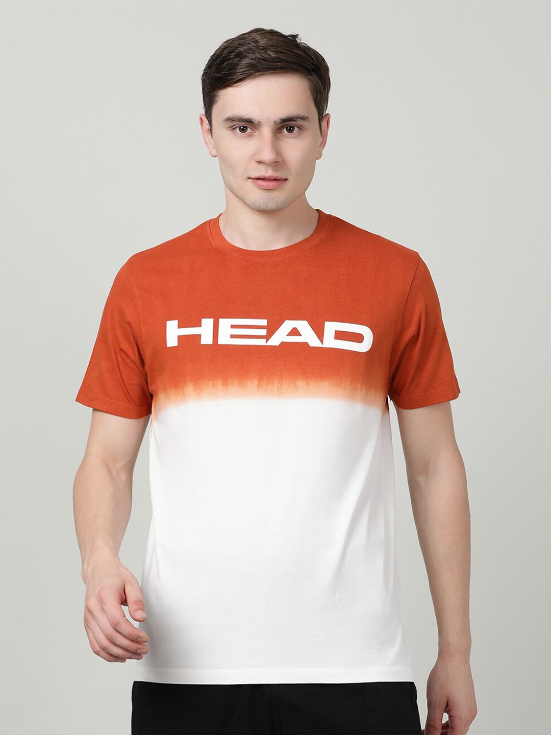 

Head Colourblocked Cotton T-shirt, Orange