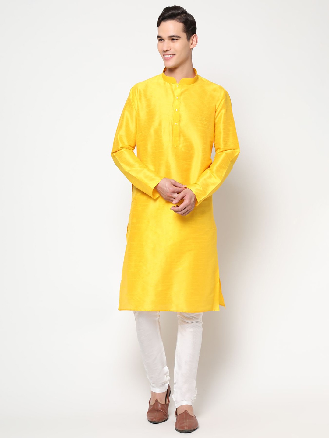 

PREMROOP- THE STYLE YOU LOVE Men Pure Cotton Kurta with Pyjamas, Yellow