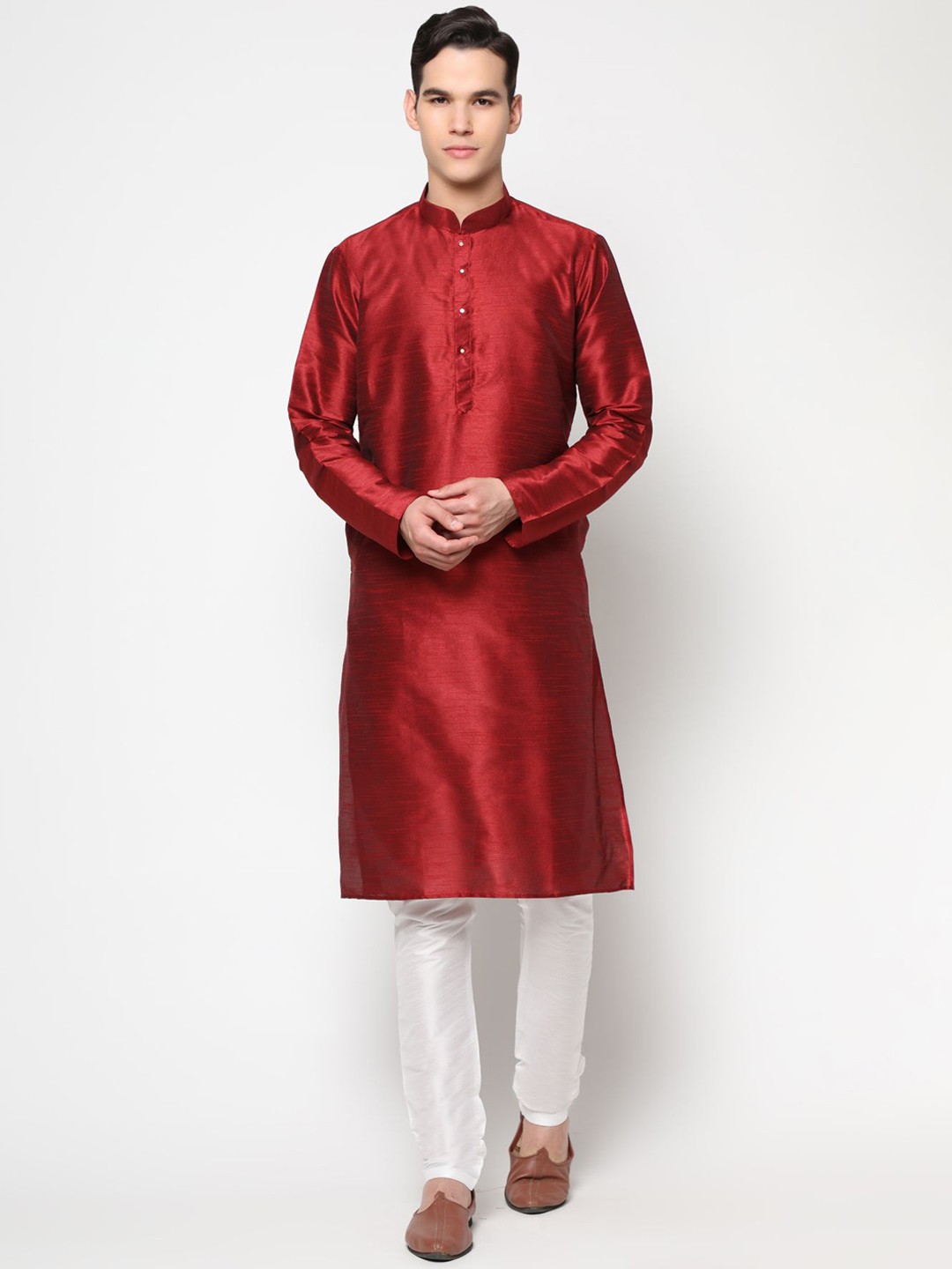 

PREMROOP- THE STYLE YOU LOVE Men Pure Cotton Kurta with Pyjamas, Maroon