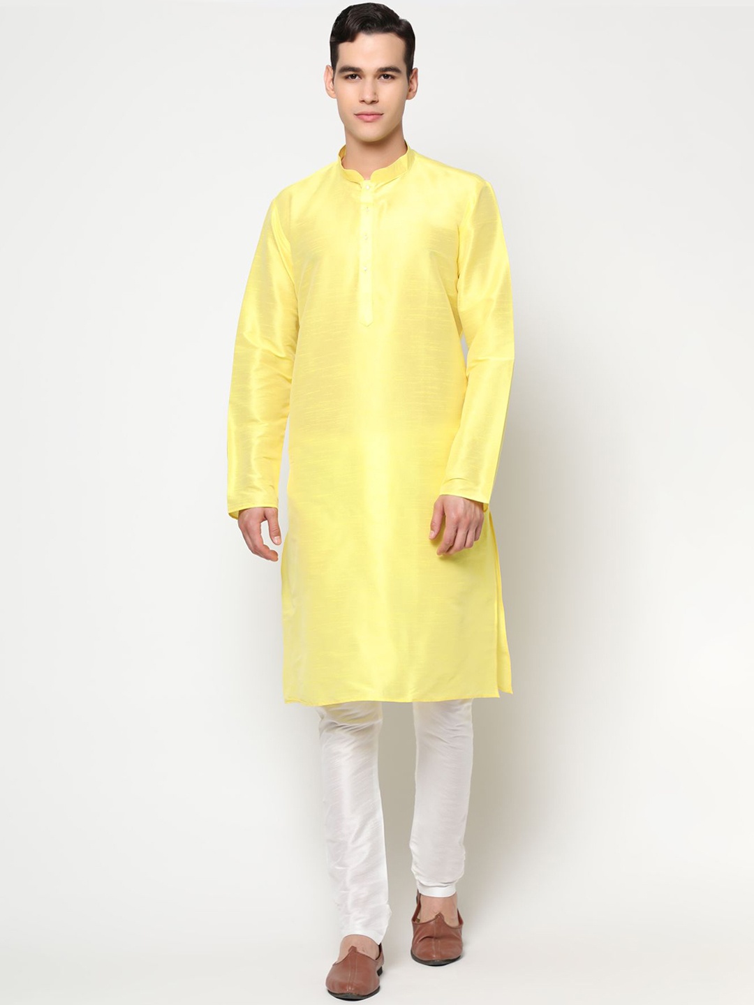 

PREMROOP- THE STYLE YOU LOVE Men Regular Pure Cotton Kurta with Pyjamas, Yellow