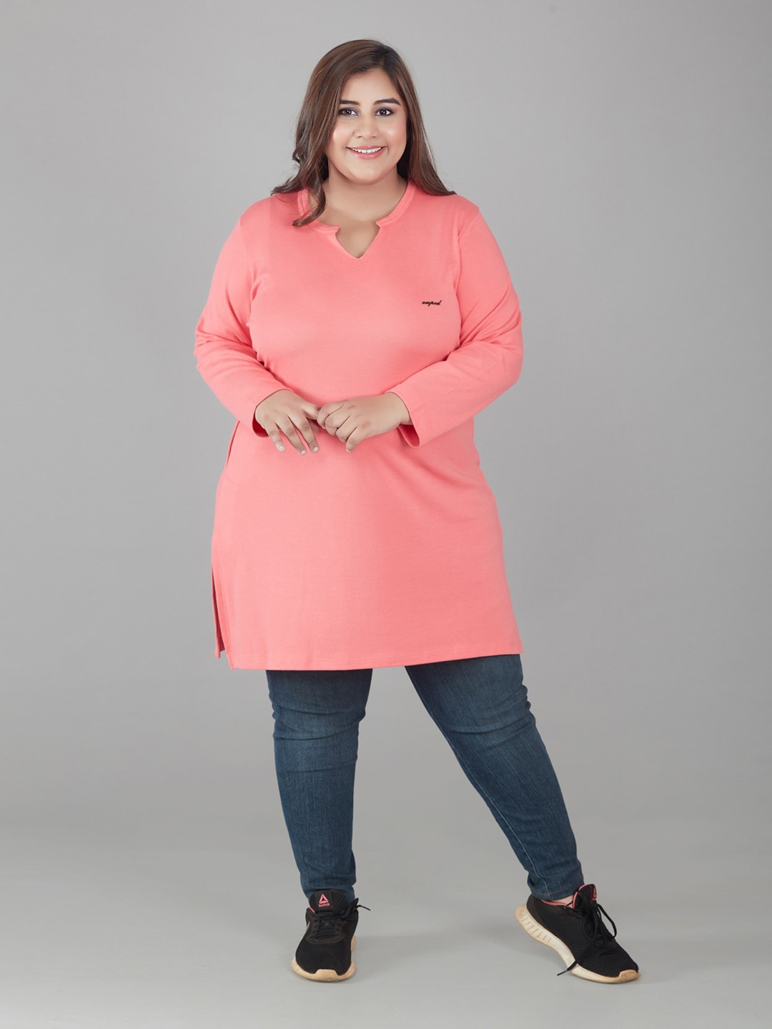 

CUPID Plus Size Longline Top, Pink