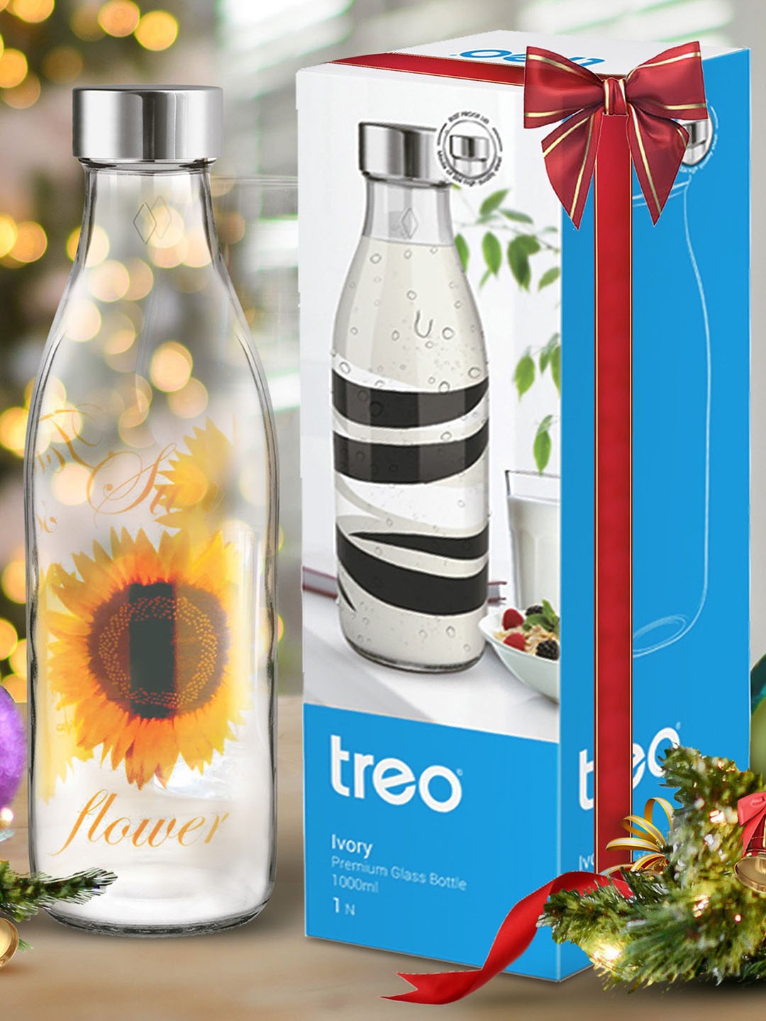 

Treo Ivory Premium Yellow Glass Water Bottle 1 L