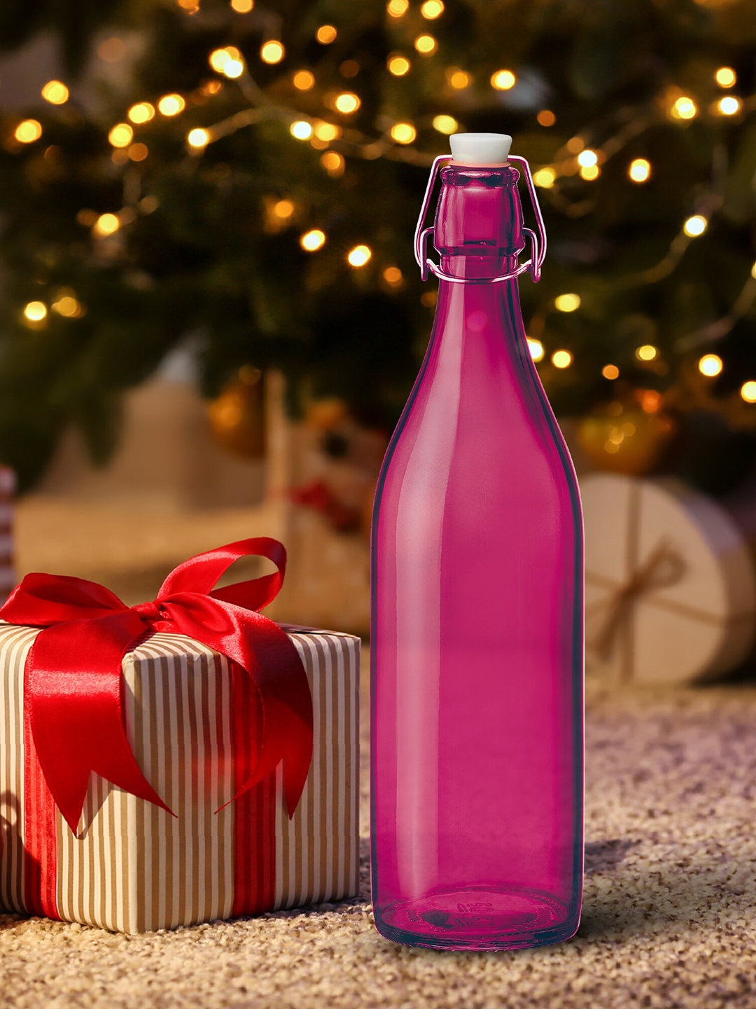 

Treo Giara Pink Leak Proof Silica Glass Water Bottle 1 Litre