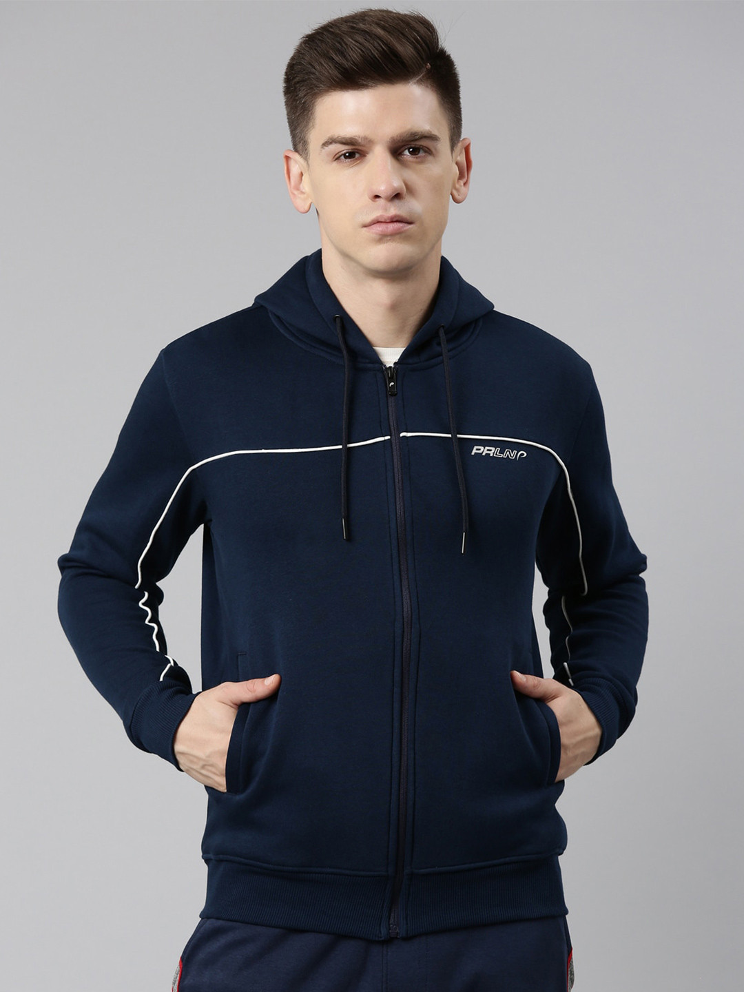 

Proline Active Men Hooded Front Open Cotton Sweatshirt, Blue