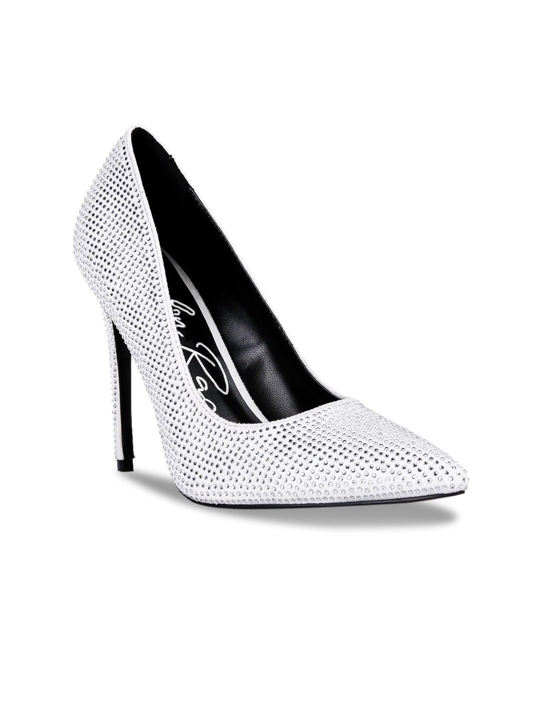 

London Rag Women Embellished Suede Stiletto Pumps, White