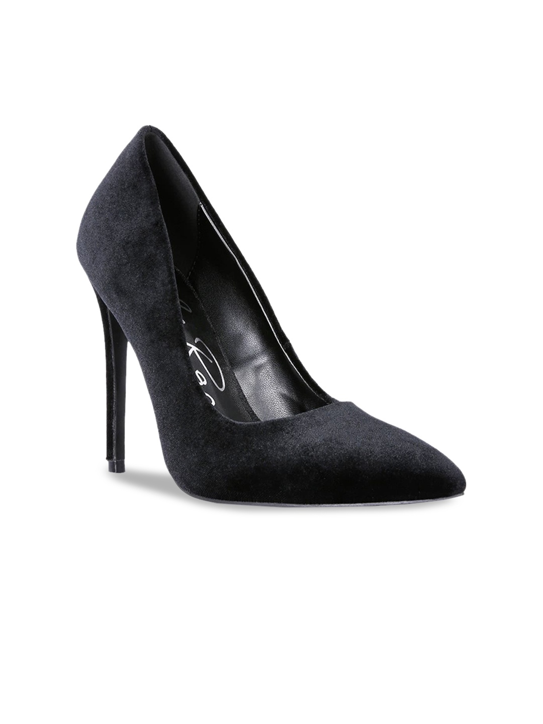 

London Rag Women Velvet Party Stiletto Pumps, Black