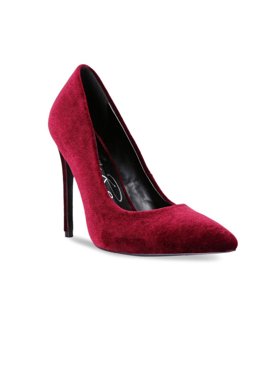 

London Rag Velvet Stiletto Pumps, Burgundy