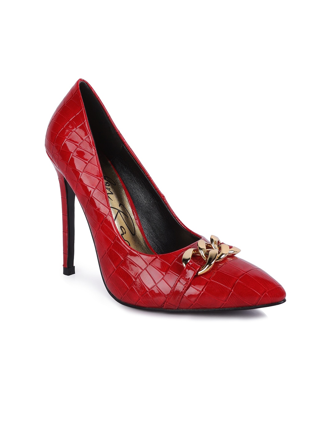 

London Rag Textured Stiletto Pumps, Red