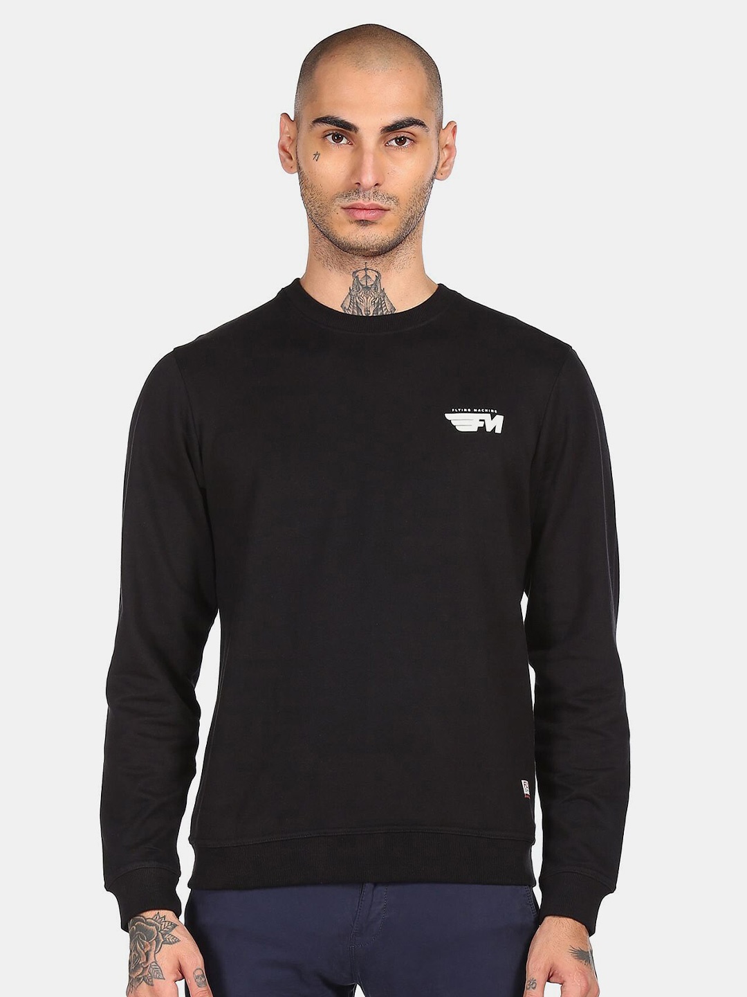 

Flying Machine Men Cotton Sweatshirt, Black