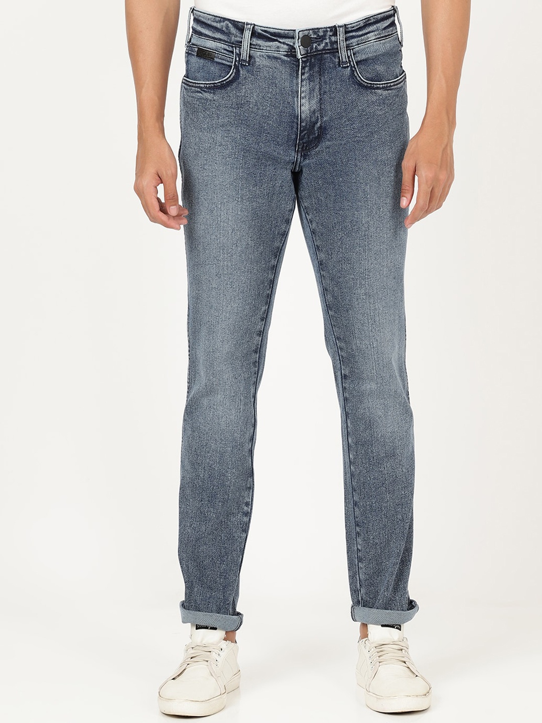 

Wrangler Men Millard Straight Fit Heavy Fade Cotton Jeans, Blue
