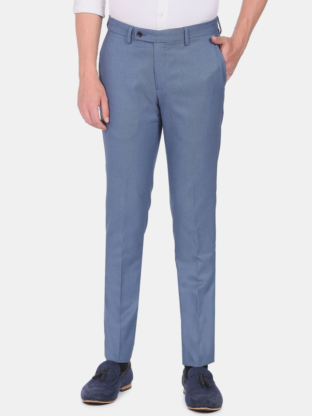 

Arrow Men Slim Fit Formal Trousers, Blue