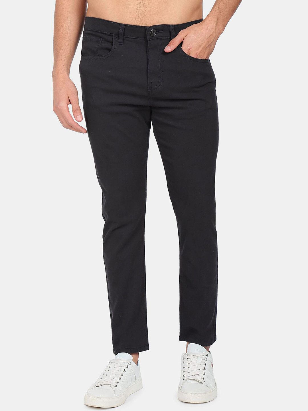 

Flying Machine Men Tapered Fit Trousers, Blue