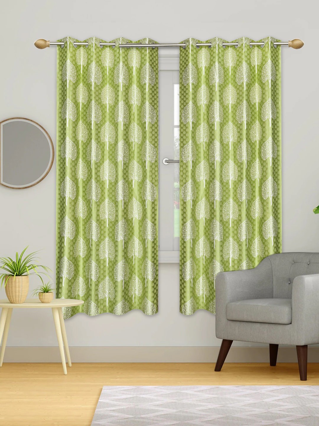 

Urban Magic Green Set of 4 Floral Room Darkening Door Curtain