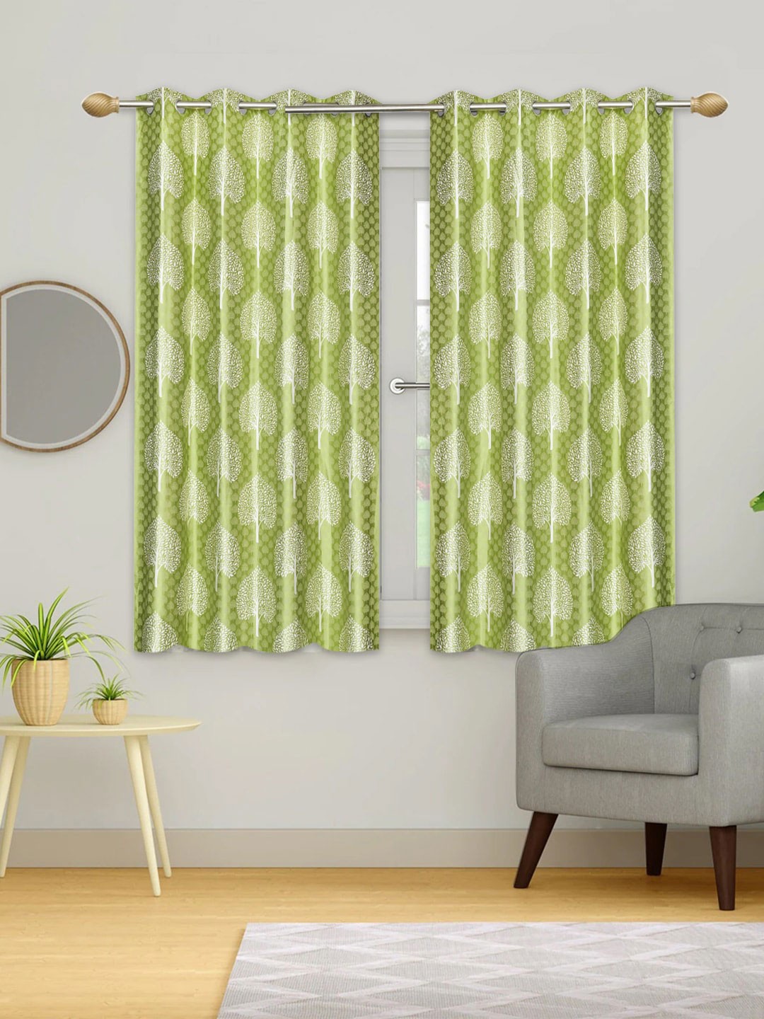 

Urban Magic Green Set of 4 Floral Room Darkening Window Curtain