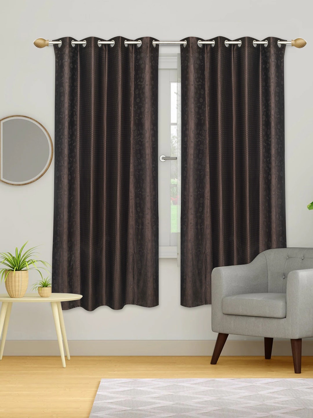 

Urban Magic Brown Set of 4 Room Darkening Door Curtain