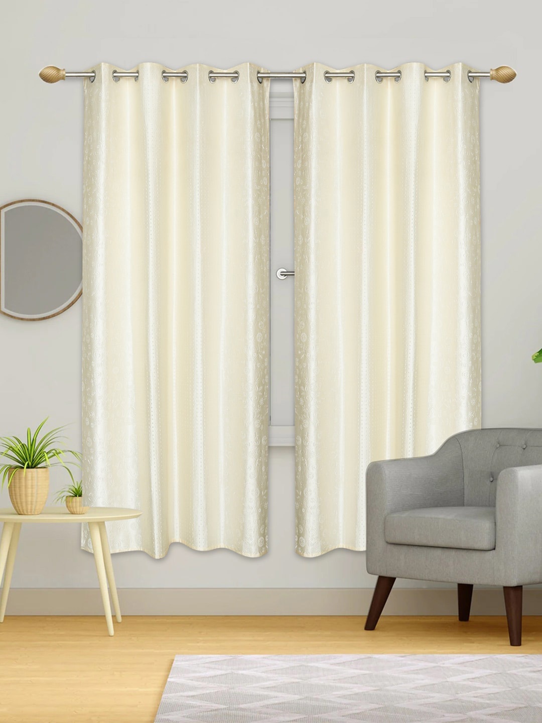

Urban Magic Cream Set of 4 Room Darkening Door Curtain