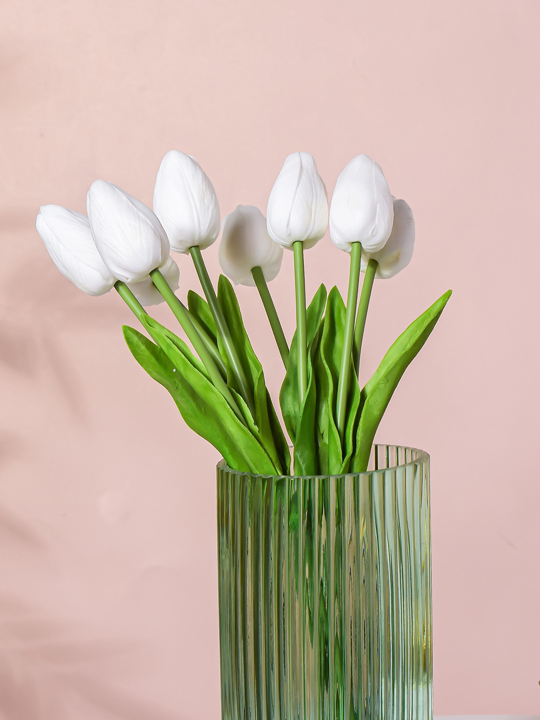 

Nestasia White & Green Faux Tulip Artificial Flower Stick