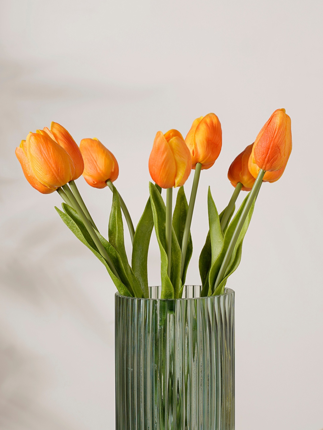 

Nestasia Orange Coloured & Green Faux Tulip Artificial Flowers