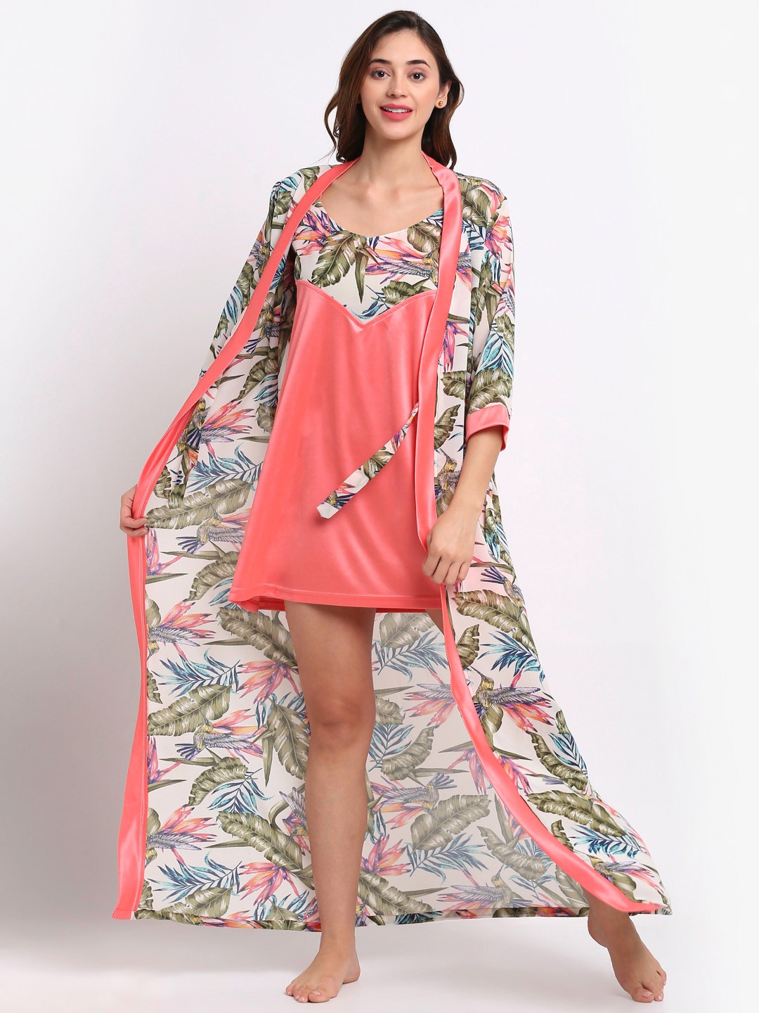 

Claura Satin Nightdress, Peach