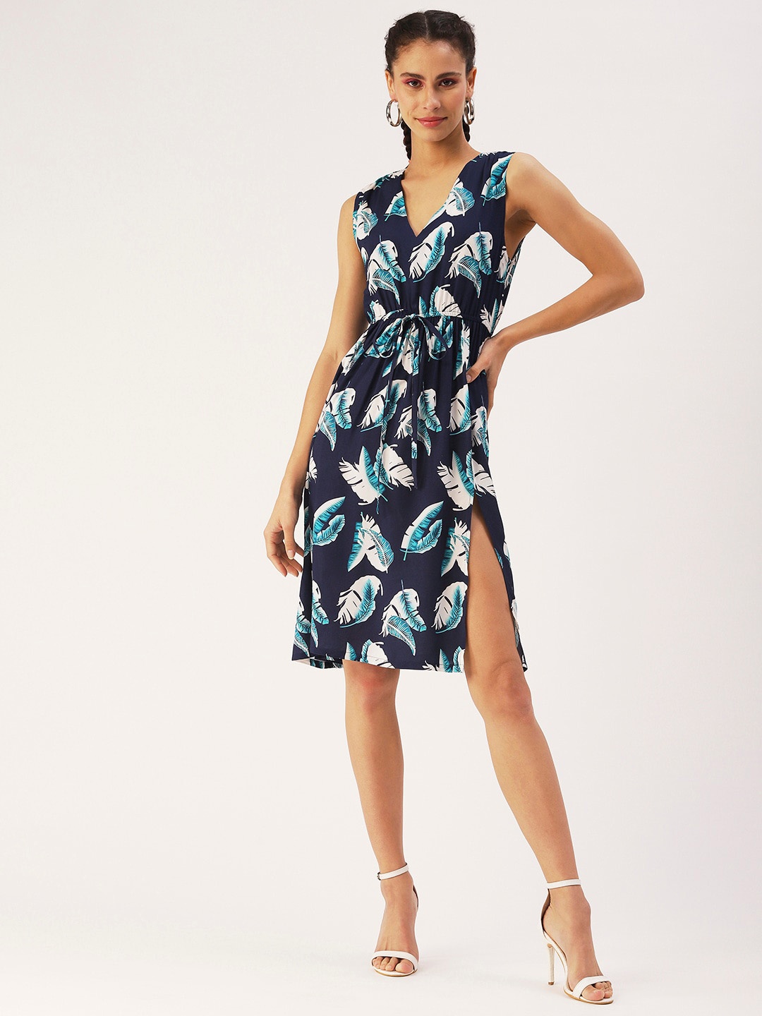 

DressBerry Floral Printed Dress, Navy blue