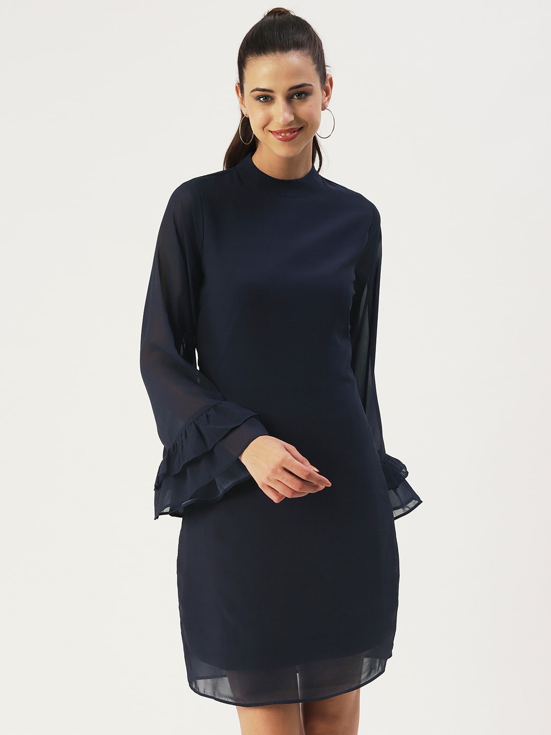 

DressBerry Georgette Sheath Dress, Navy blue