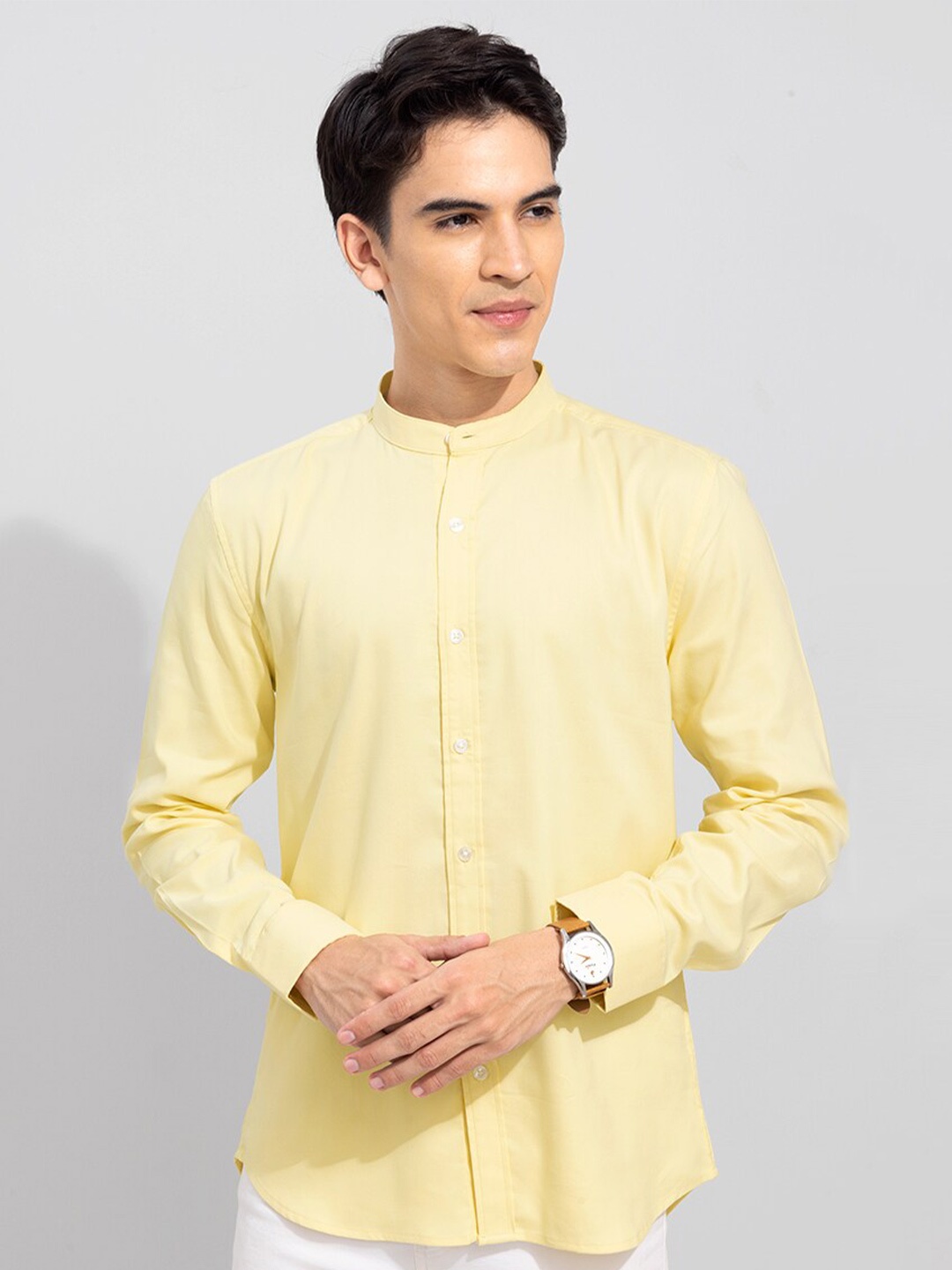 

Snitch Men Slim Fit Cotton Casual Shirt, Yellow