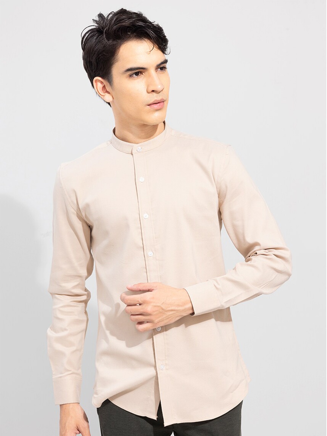 

Snitch Men Slim Fit Cotton Casual Shirt, Beige