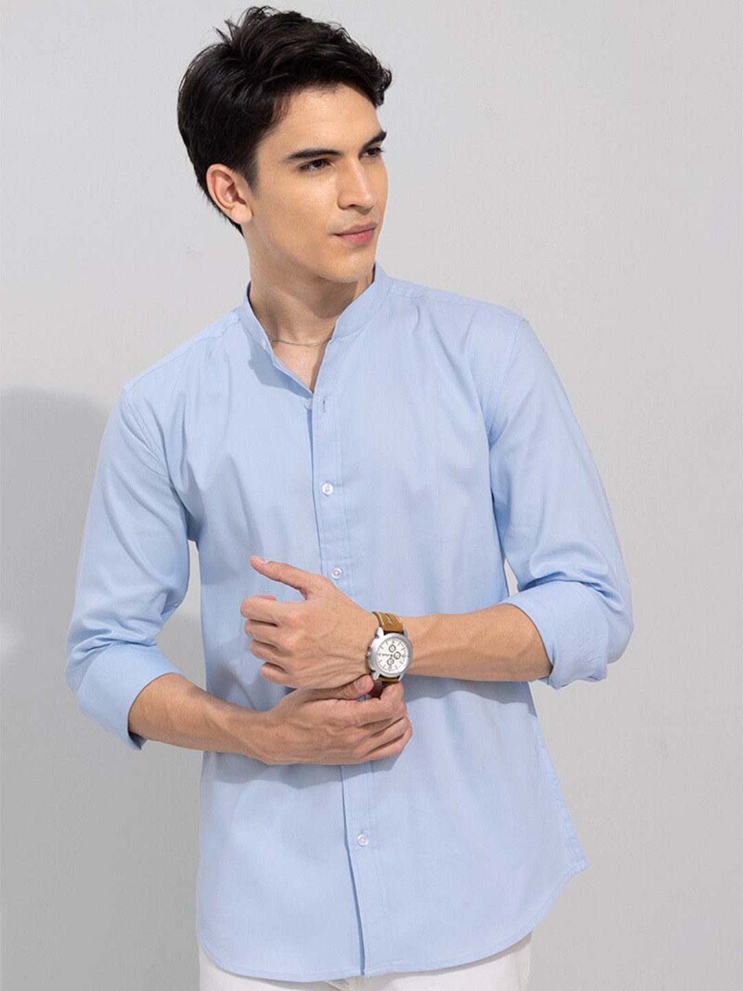 

Snitch Men Slim Fit Cotton Casual Shirt, Blue