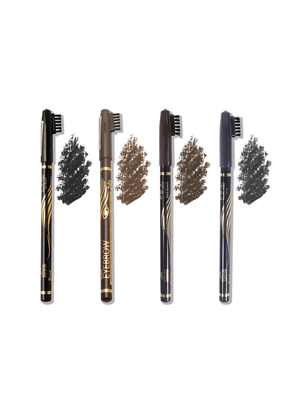 

INCOLOR Set Of 4 Eyebrow Pencils - Jet Black-Brown-Dark Brown-Grey