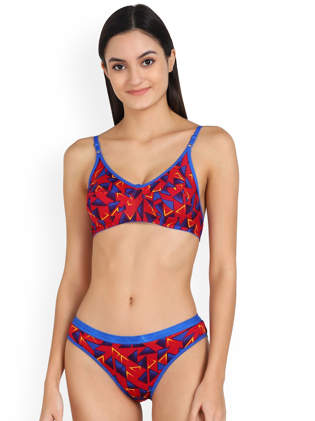 

AROUSY Women Printed Lingerie Set, Red