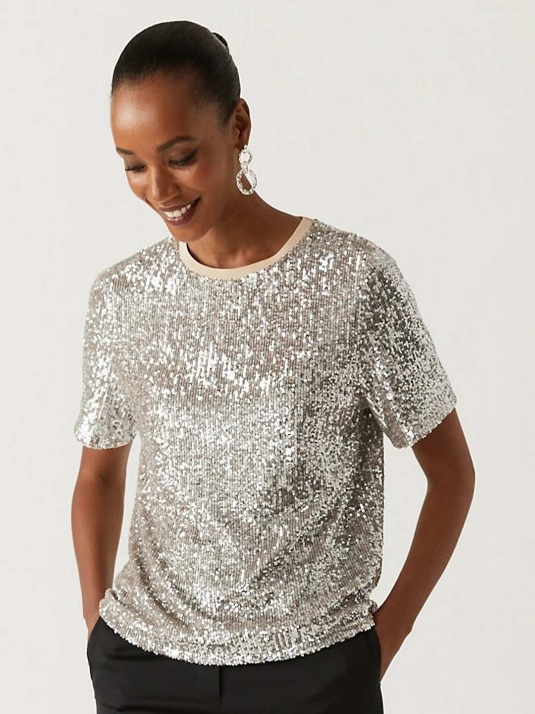 

Marks & Spencer Embellished Top, Silver