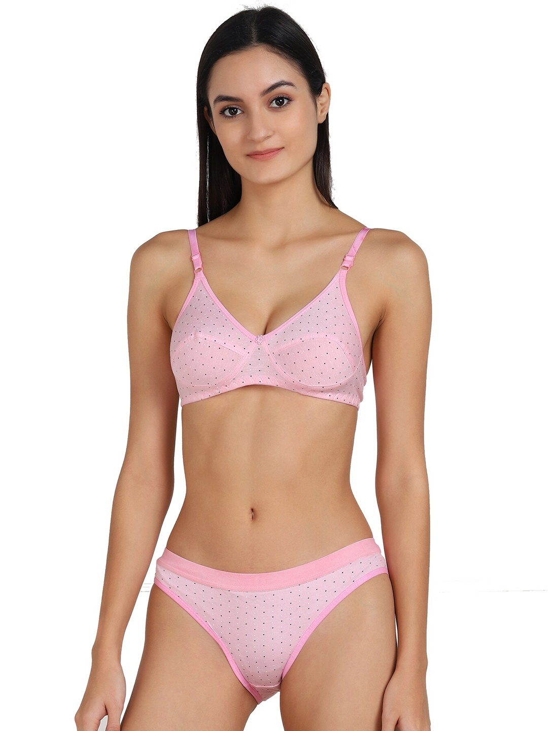 

AROUSY Women Printed Cotton Lingerie Set, Pink