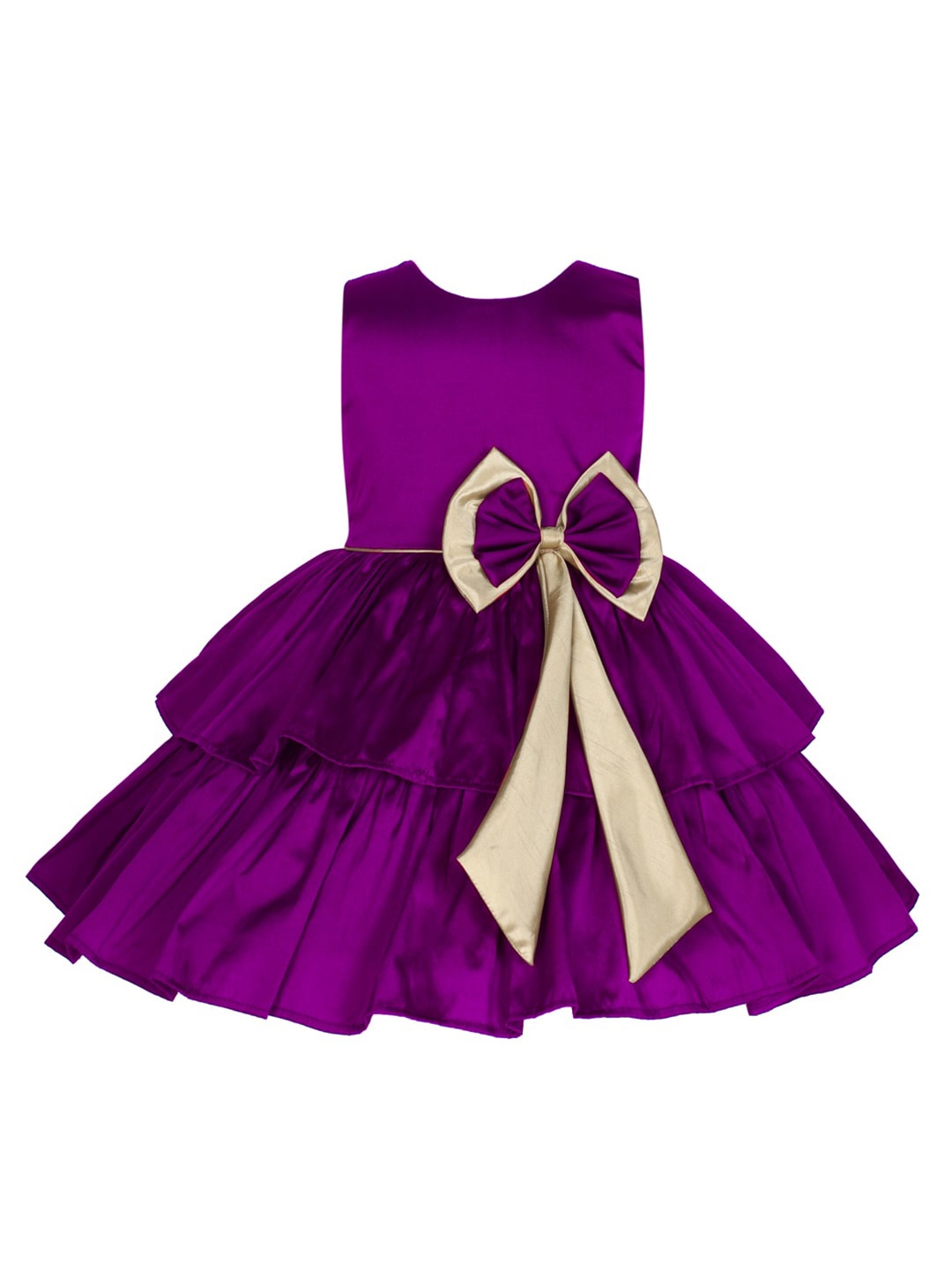 

The Magic Wand Girls Ruffle Flared Dress with Bow Detail, Purple