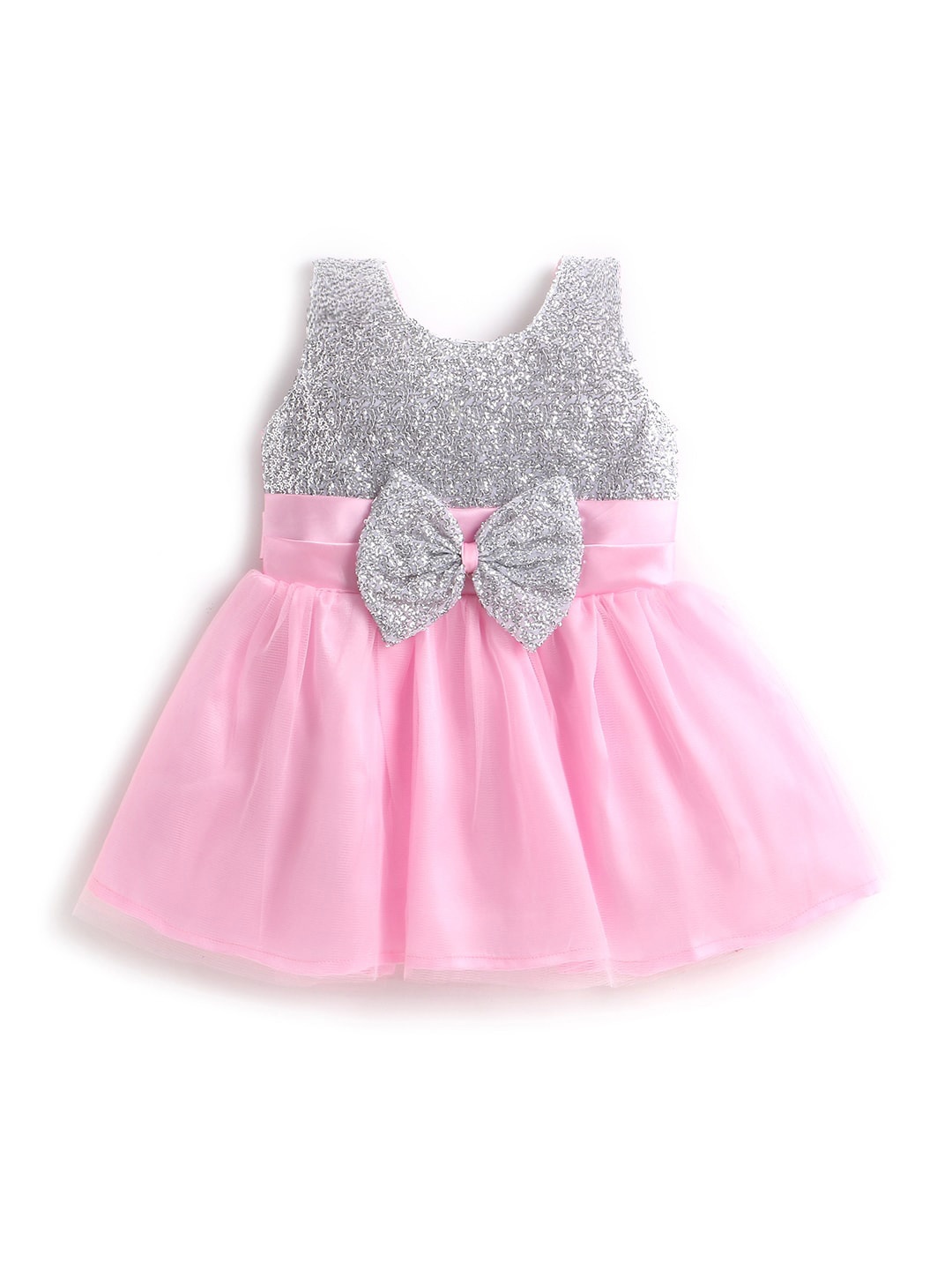 

The Magic Wand Girls Embellished Dress with Bow Detail, Pink