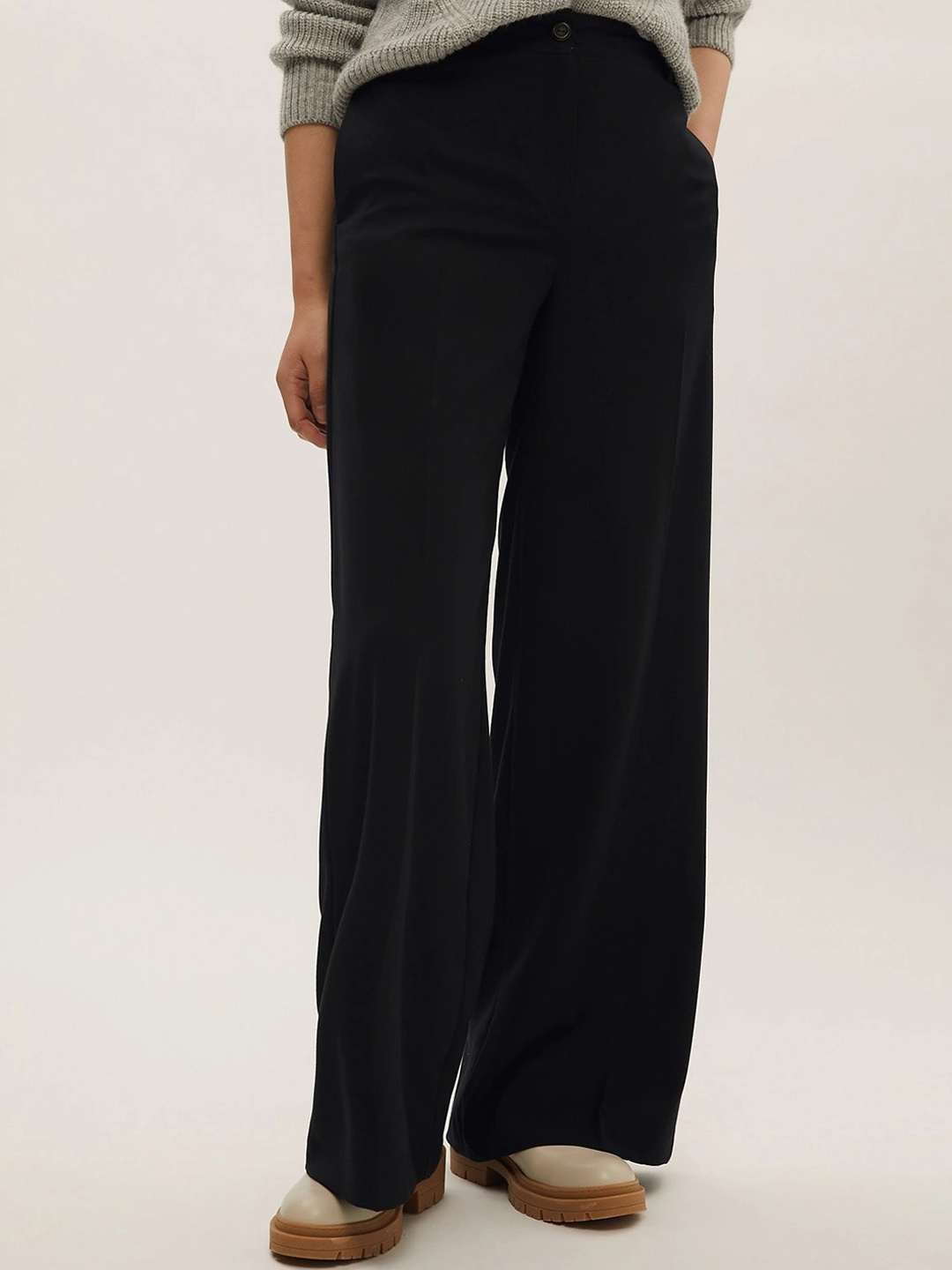 

Marks & Spencer Women High-Rise Trousers, Black