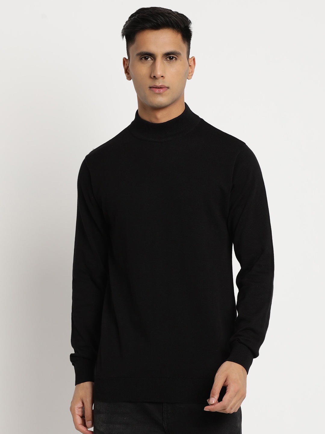 

Turtle Turtle Neck Cotton Pullover Sweater, Black